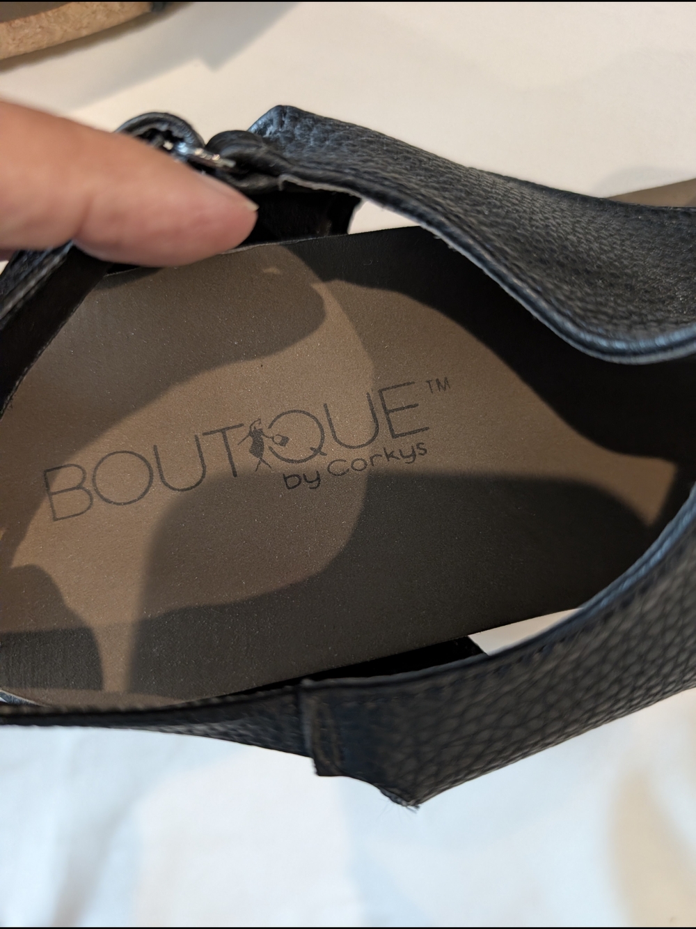 Corkys Black Textured Platform Slingback Sandals - Picture 6 of 6